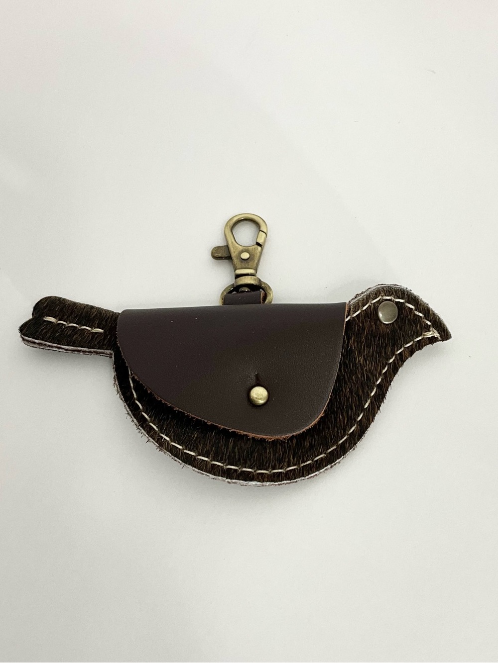 Portland Leather Hair on Hide Mockingbird Pouch in Brown-NEW